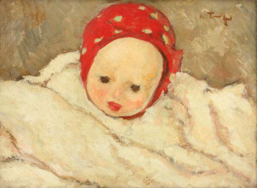 Nicolae Tonitza Cap de copil, ulei pe carton oil painting image